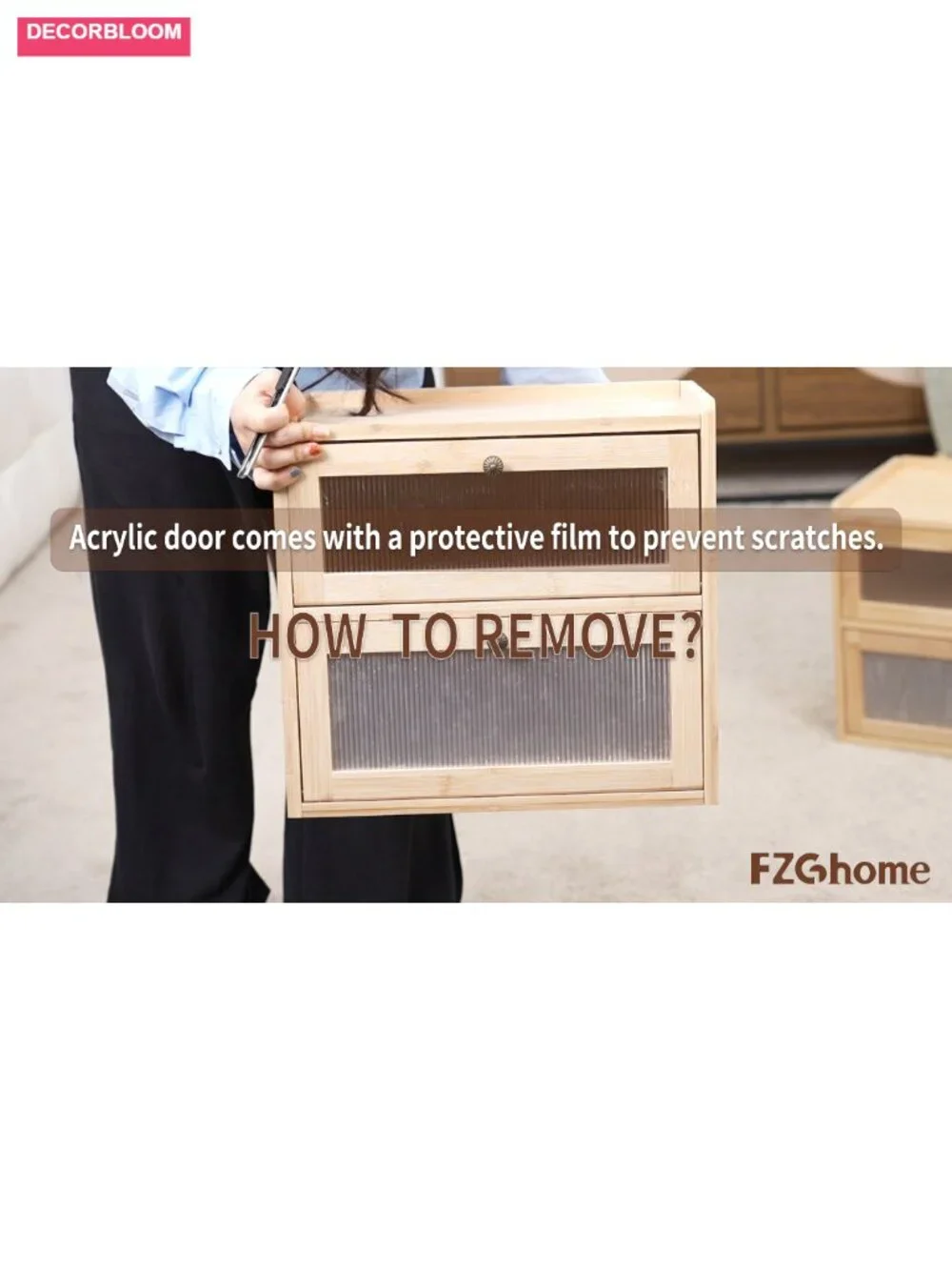 Wooden Bread Box with Acrylic Window 2 Layer Farmhouse Storage